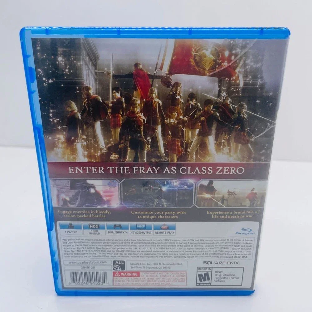Final Fantasy Type-0 HD Day One Edition PS4 (Sony PlayStation 4, 2015) No Manual